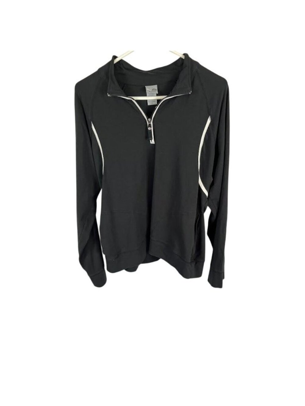 Champion Womens Quarter Zip Pullover Black XL Long Sleeve Athletic Stand Collar